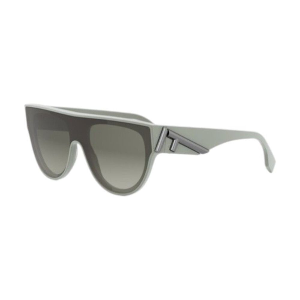 Fendi Sunglasses Geometric Full Rim, Shiny Green Frame and Green Gradient Lens